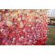 5d luxury white red gradient rolling up fabric curtain artificial flower wall