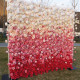 5d luxury white red gradient rolling up fabric curtain artificial flower wall