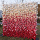 5d luxury white red gradient rolling up fabric curtain artificial flower wall