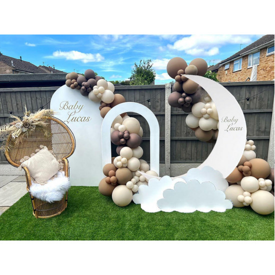 6.5ft portable crescent moon shape stand for baby showers & birthday & wedding events