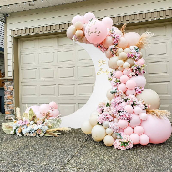 6.5ft portable crescent moon shape stand for baby showers & birthday & wedding events