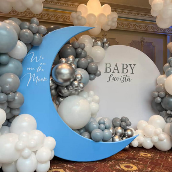 6.5ft portable crescent moon shape stand for baby showers & birthday & wedding events