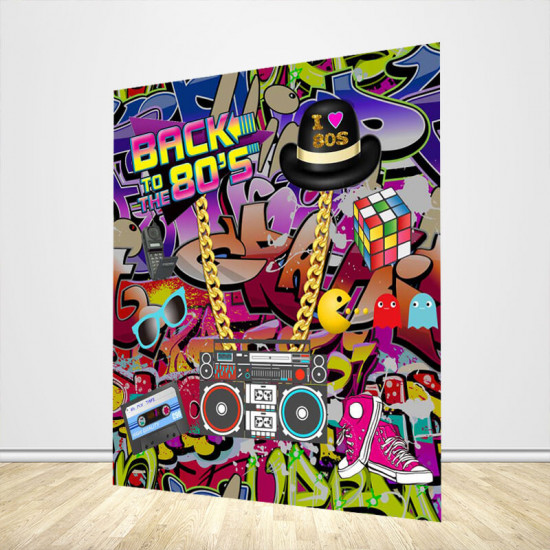 80s hip hop graffiti theme party custom backdrop