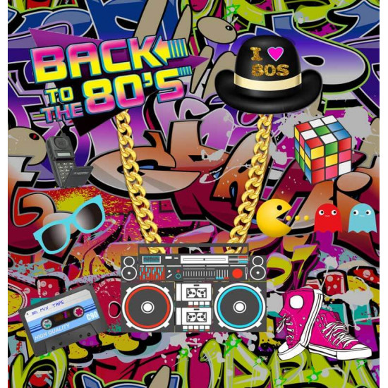 80s hip hop graffiti theme party custom backdrop