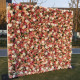 autumn color mixed flowers cloth flower wall rolling up fabric floral wall party wedding backdrop decor