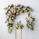 beige wedding arch flowers, beige artificial wedding flowers, diy wedding flowers, wedding faux flowers