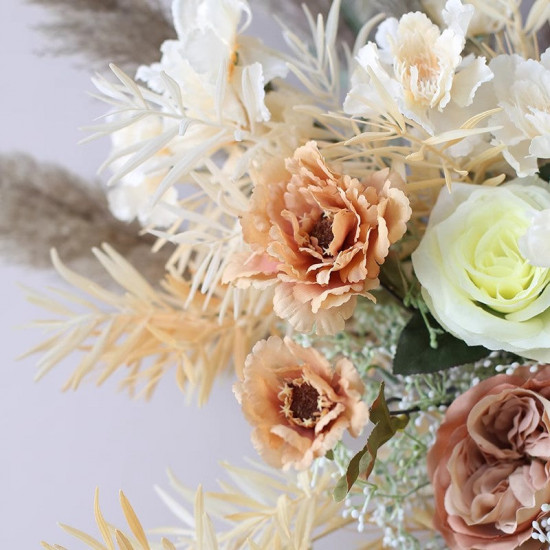 party & wedding flowers, business shop decoration flowers, beige artificial wedding flowers, diy wedding flowers, wedding faux flowers