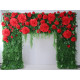 big rose cloth flower wall fabric rollin up reed pampas grass curtain floral wall wedding backdrop party event props