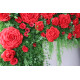 big rose cloth flower wall fabric rollin up reed pampas grass curtain floral wall wedding backdrop party event props