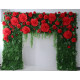 big rose cloth flower wall fabric rollin up reed pampas grass curtain floral wall wedding backdrop party event props