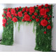 big rose cloth flower wall fabric rollin up reed pampas grass curtain floral wall wedding backdrop party event props