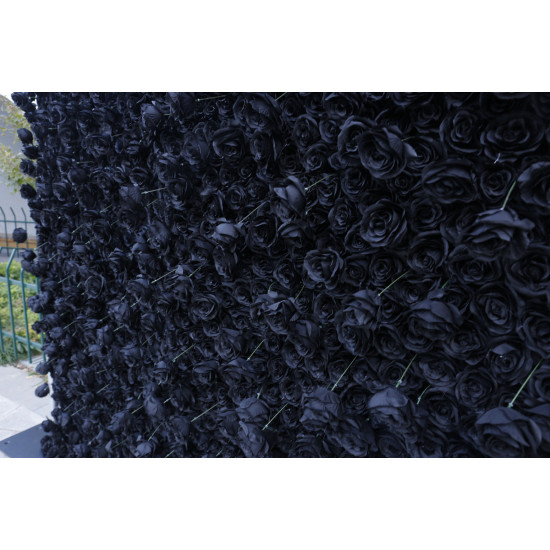 black rose artificial flower wall backdrop