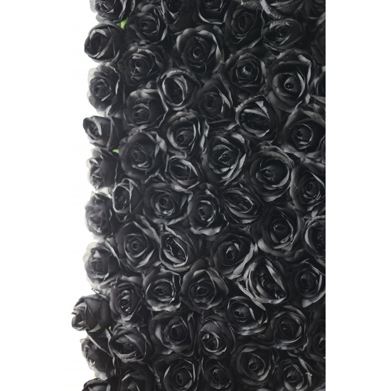 black roses cloth roll up flower wall fabric hanging curtain plant wall event party wedding backdrop