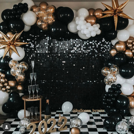 black shimmer wall panels – easy setup wedding/event/theme party decorations