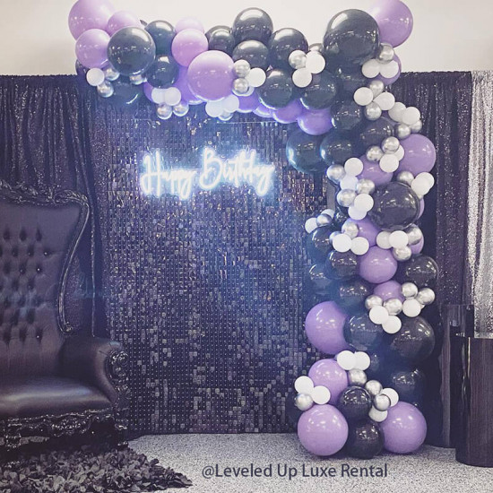 black shimmer wall panels – easy setup wedding/event/theme party decorations