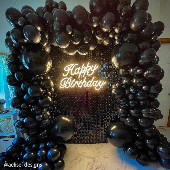 black shimmer wall panels – easy setup wedding/event/theme party decorations