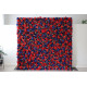 blue and red roses and green leaves cloth roll up flower wall fabric hanging curtain plant wall event party wedding backdrop