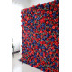 blue and red roses and green leaves cloth roll up flower wall fabric hanging curtain plant wall event party wedding backdrop