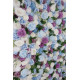 blue and white roses purple lasagna daisies and green leaves cloth roll up flower wall fabric hanging curtain plant wall event party wedding backdrop