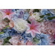 blue hydrangea and white roses and pink lilies artificial flower wall backdrop