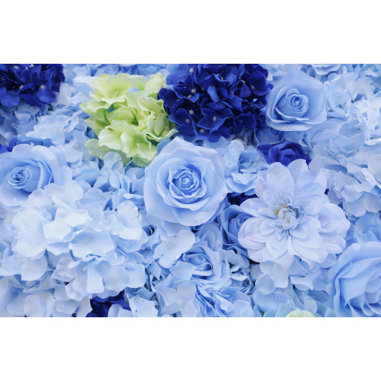 mixed color hydrangea light blue rose artificial flower wall backdrop