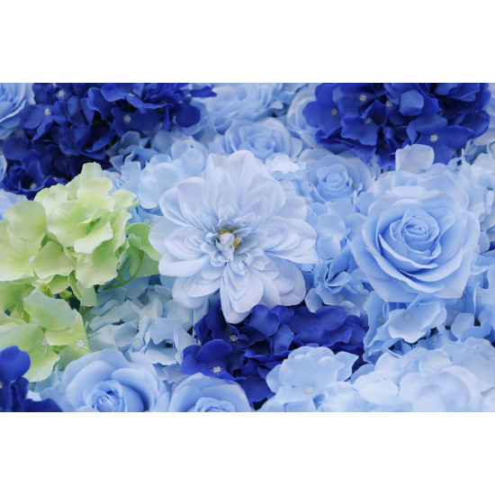 mixed color hydrangea light blue rose artificial flower wall backdrop