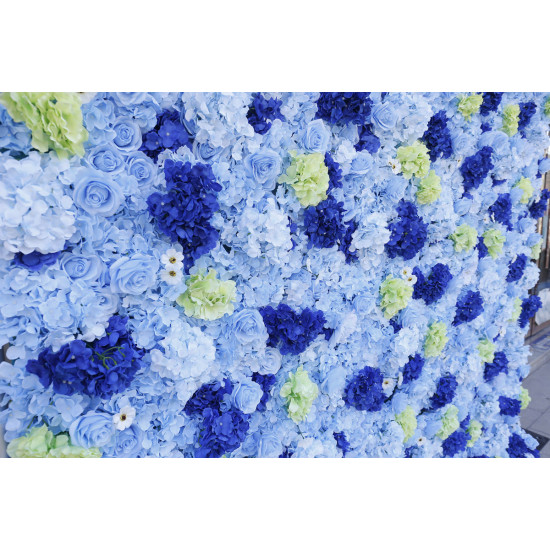 mixed color hydrangea light blue rose artificial flower wall backdrop