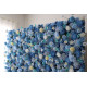 blue roses and peonies and lasagna daisies cloth roll up flower wall fabric hanging curtain plant wall event party wedding backdrop