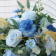 deep blue wedding arrangements, blue artificial wedding flowers, diy wedding flowers, wedding faux flowers