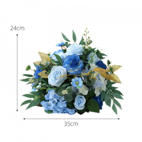 deep blue wedding arrangements, blue artificial wedding flowers, diy wedding flowers, wedding faux flowers