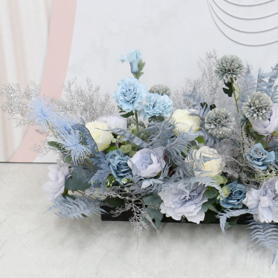 grey blue wedding flowers, blue artificial wedding flowers, diy wedding flowers, wedding faux flowers