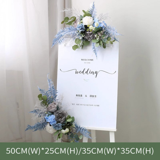 vintage arch decoration flowers, blue artificial wedding flowers, diy wedding flowers, wedding faux flowers