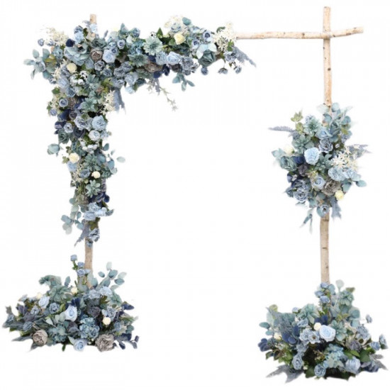 vintage arch decoration flowers, blue artificial wedding flowers, diy wedding flowers, wedding faux flowers