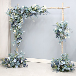 vintage arch decoration flowers, blue artificial wedding flowers, diy wedding flowers, wedding faux flowers