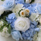 heart shape blue wedding flowers, blue artificial wedding flowers, diy wedding flowers, wedding faux flowers