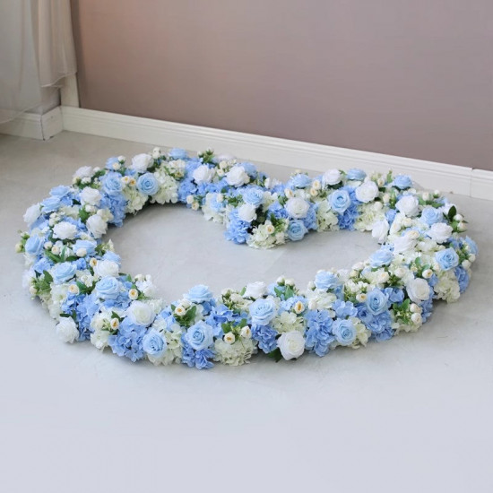 heart shape blue wedding flowers, blue artificial wedding flowers, diy wedding flowers, wedding faux flowers