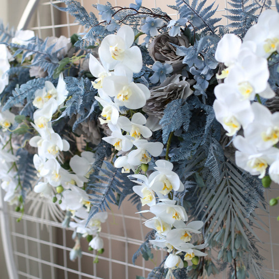 hanging faux flowers, wedding flowers, blue artificial wedding flowers, diy wedding flowers, wedding faux flowers