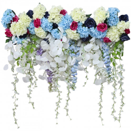 artificial vines arrangement flowers, blue artificial wedding flowers, diy wedding flowers, wedding faux flowers