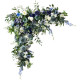 blue wedding arch flowers, blue artificial wedding flowers, diy wedding flowers, wedding faux flowers