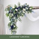 blue wedding arch flowers, blue artificial wedding flowers, diy wedding flowers, wedding faux flowers