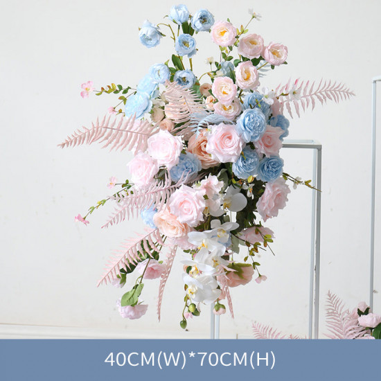 pink & blue wedding flowers, blue artificial wedding flowers, diy wedding flowers, party faux flowers