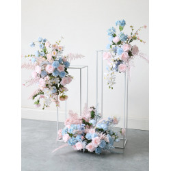 pink & blue wedding flowers, blue artificial wedding flowers, diy wedding flowers, party faux flowers