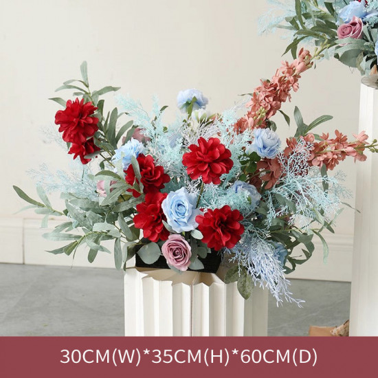 blue & red wedding style, blue artificial wedding flowers, diy wedding flowers, wedding faux flowers