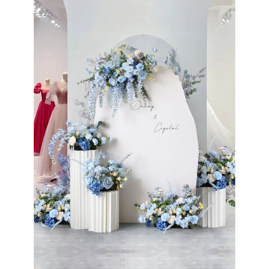 blue wedding style, blue artificial wedding flowers, diy wedding flowers, party faux flowers