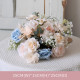 new colorful wedding flowers, blue artificial wedding flowers, diy wedding flowers, wedding faux flowers