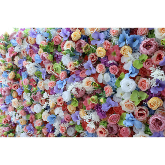 camellia and rose cloth flower wall fabric rollin up reed pampas grass curtain floral wall wedding backdrop party event props