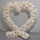 champagne and white roses heart shape, floral arch, wedding arch backdrop, including frame