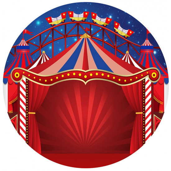 circus backdrop circle carnival theme birthday backdrop