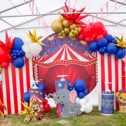 circus backdrop circle carnival theme birthday backdrop