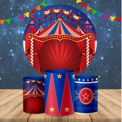 circus backdrop circle carnival theme birthday backdrop